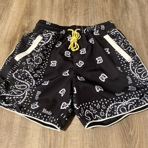 Rhude Black Paisley Men's Shorts